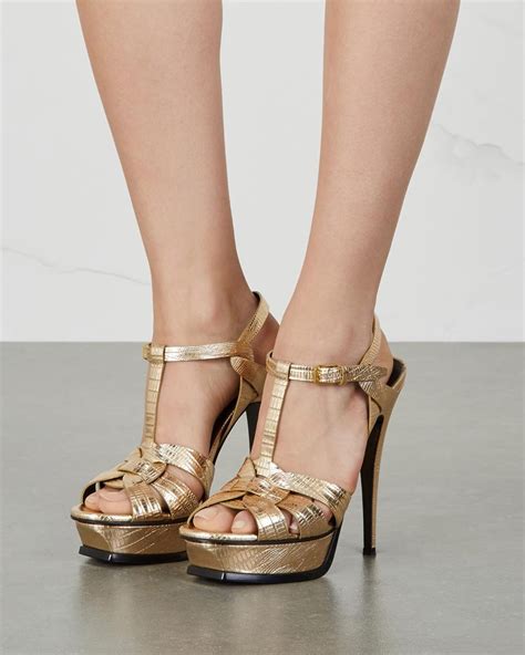 ysl tribute metallic sandal|celebrities wearing YSL tribute sandals.